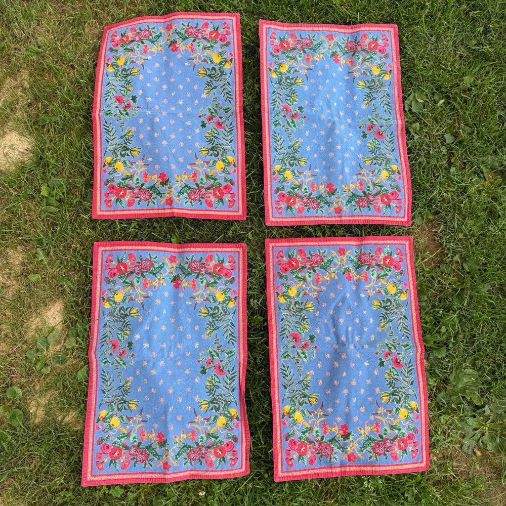 Williams Sonoma Placemats Set of 4 French Country Provence Cotton Made in India